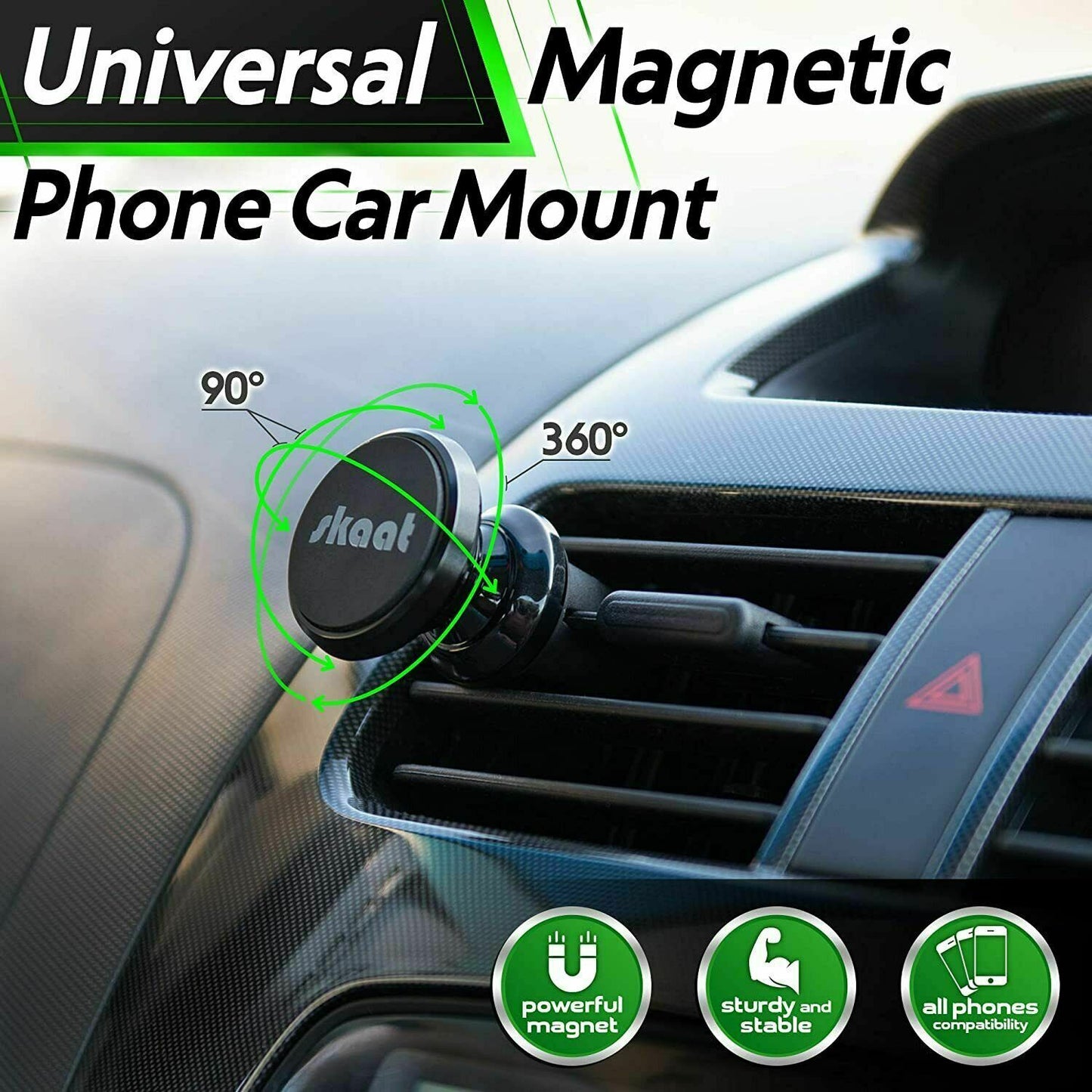 Magnetic Car Phone Mount Holder, Air Vent Stand (Universal Size)