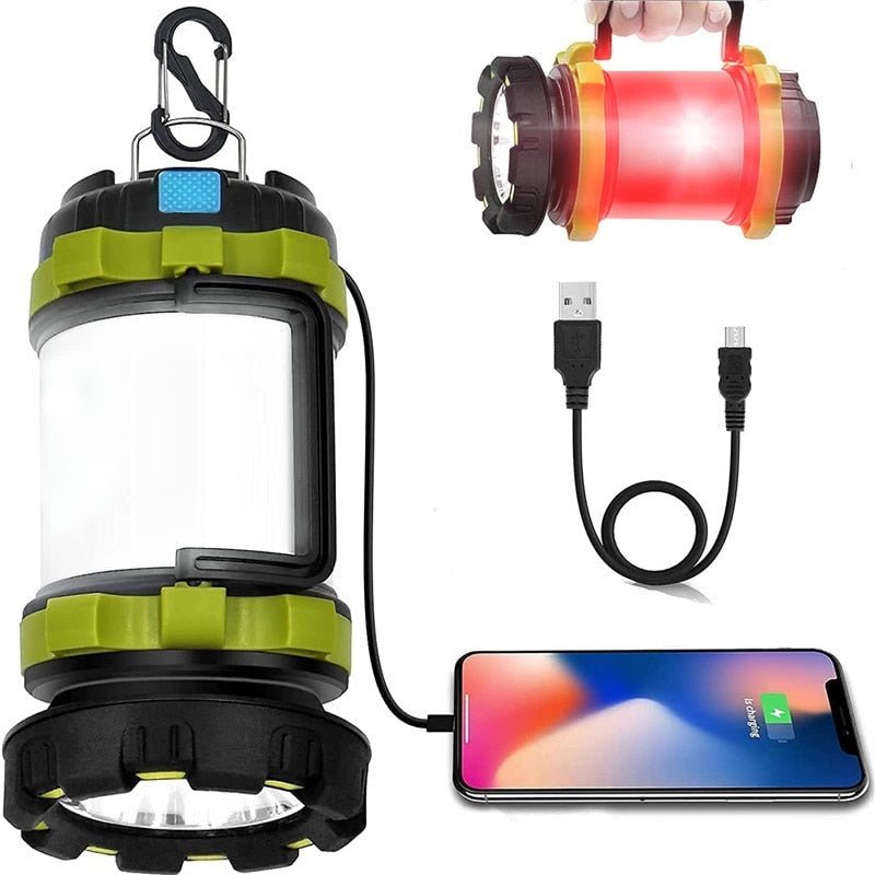 LED Portable Camping Lantern Rechargeable + 3000 Capacity Power Bank - WanderClever