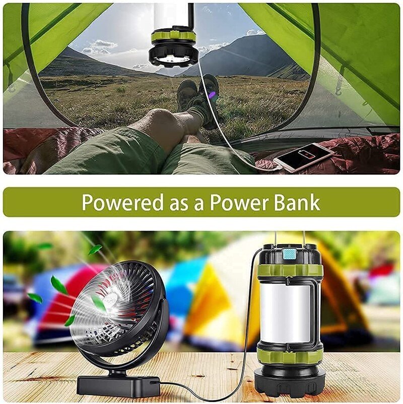 LED Portable Camping Lantern Rechargeable + 3000 Capacity Power Bank - WanderClever