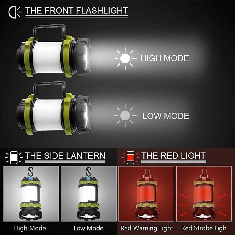 LED Portable Camping Lantern Rechargeable + 3000 Capacity Power Bank - WanderClever