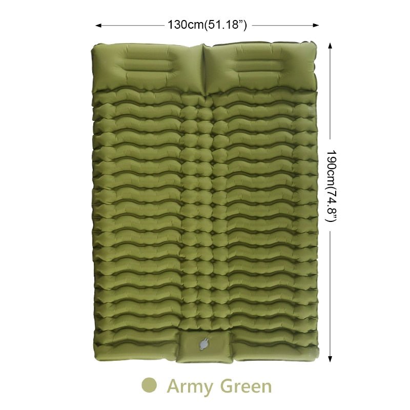 Outdoor Double Inflatable Camping Mattress with Pillow (2 People) - WanderClever