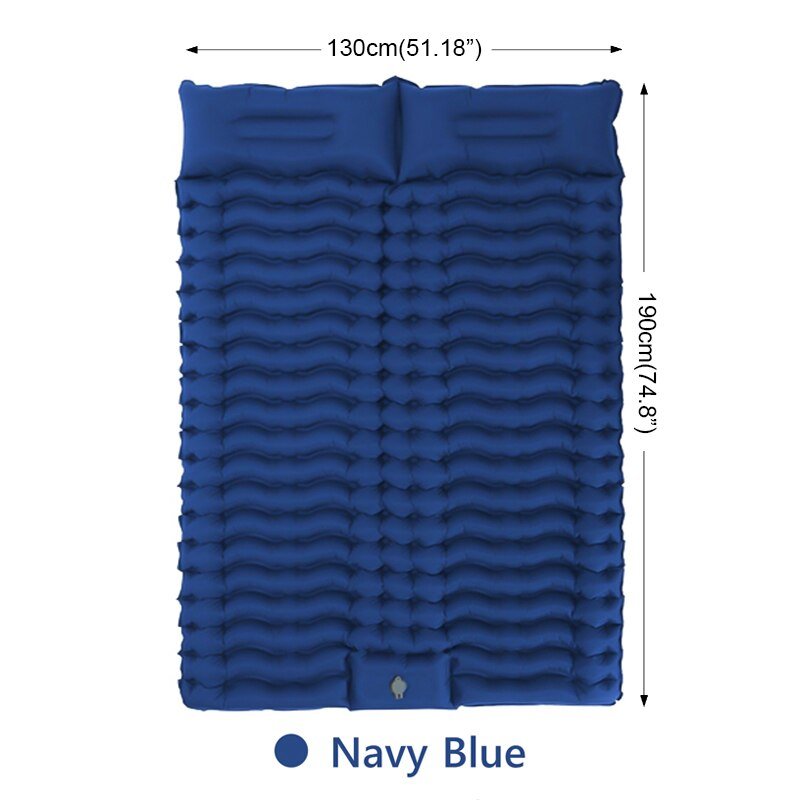 Outdoor Double Inflatable Camping Mattress with Pillow (2 People) - WanderClever