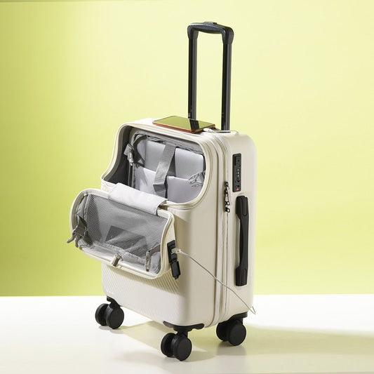 Suitcase Carry on Luggage with Wheels USB port & Computer pouch - WanderClever