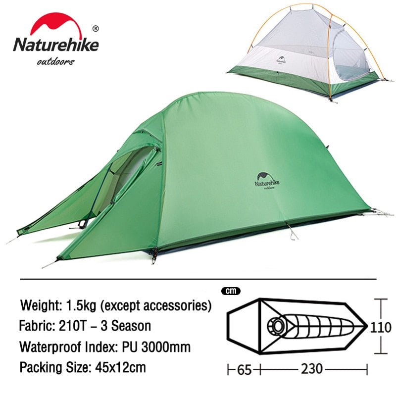 Ultralight 20D Nylon Camping Tent Waterproof Naturehike Cloud Up Series Tent - WanderClever