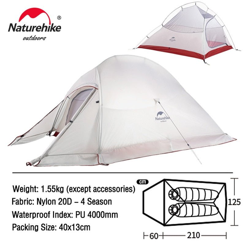 Ultralight 20D Nylon Camping Tent Waterproof Naturehike Cloud Up Series Tent - WanderClever