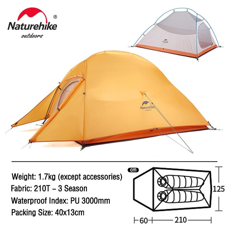 Ultralight 20D Nylon Camping Tent Waterproof Naturehike Cloud Up Series Tent - WanderClever