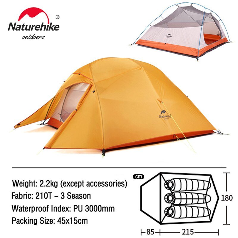 Ultralight 20D Nylon Camping Tent Waterproof Naturehike Cloud Up Series Tent - WanderClever